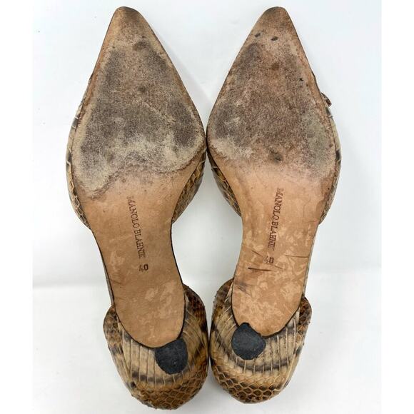 Manolo Blahnik Vintage Python Kitten Heel Pumps – Size 40 - Picture 8 of 9